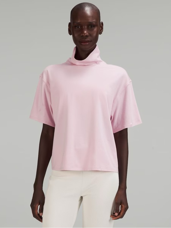 lululemon athletica Tops - Lululemon Relaxed-Fit Cotton-Blend Turtleneck T-Shirt - Small